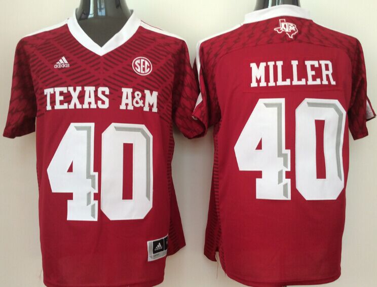 Men Texas A&M Aggies 40 Miller Red 2025 NCAA Jersey